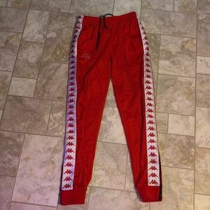 Red kappa track pants
